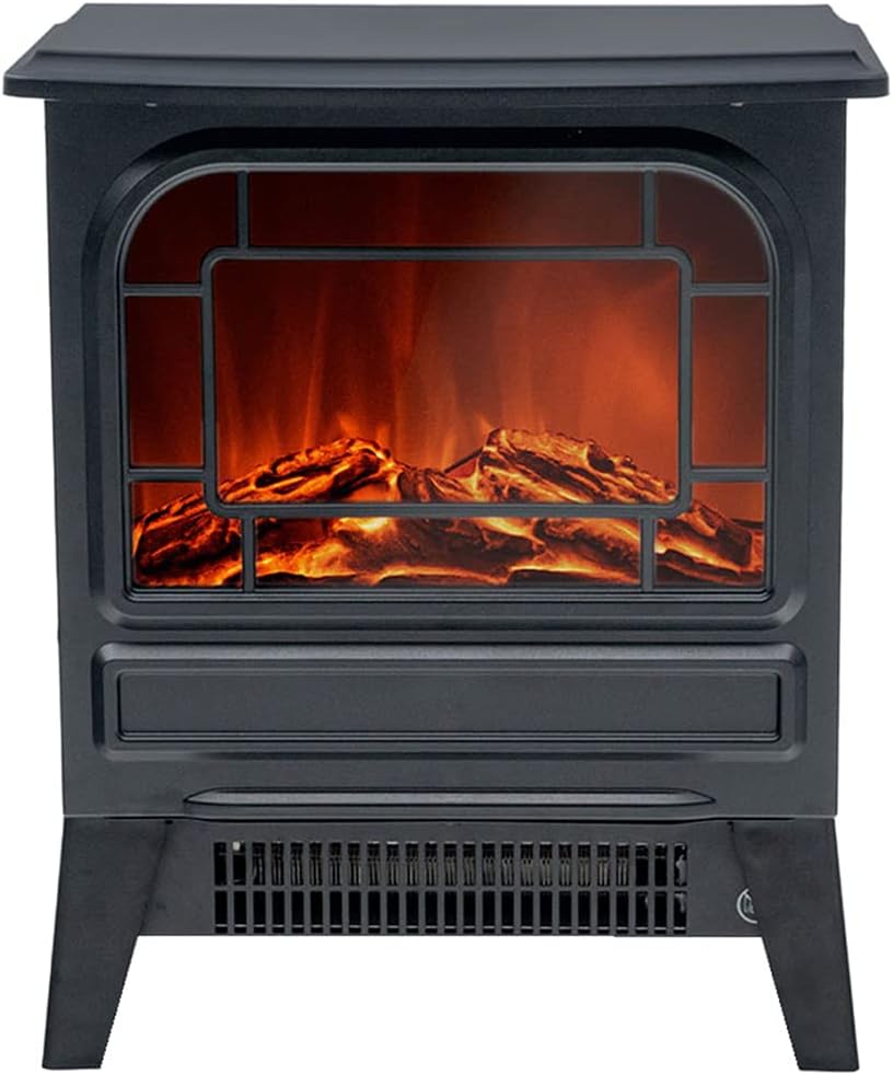 Kekai Nebraska Electric Fireplace 1950W 35 x 21 x 44 cm with Black Fire Simulation