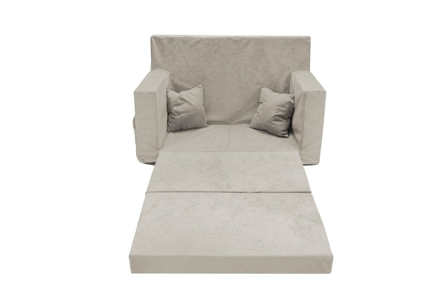Flumi Personalised Children's/Teenager's Couch/Armchair/Sofa Bed, with Engraving of Child's Name, Play Sofa, Sleeping Chair, Bed Function, Children's Furniture, 92 x 40 x 60 cm, Microfibre (Grey)