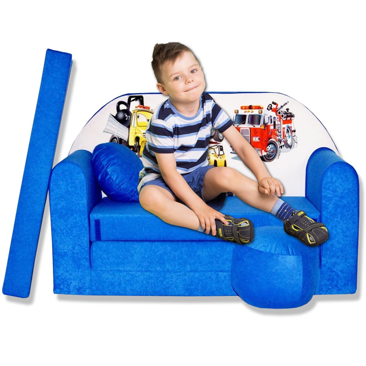 Children's Sofa with Sleep Function Foldable 3-in-1 Children's Sofa Play Sofa with Bed Function Girls Boys Bean Bag Mini Sofa Bed Children's Room Sleeping Chair (A39)