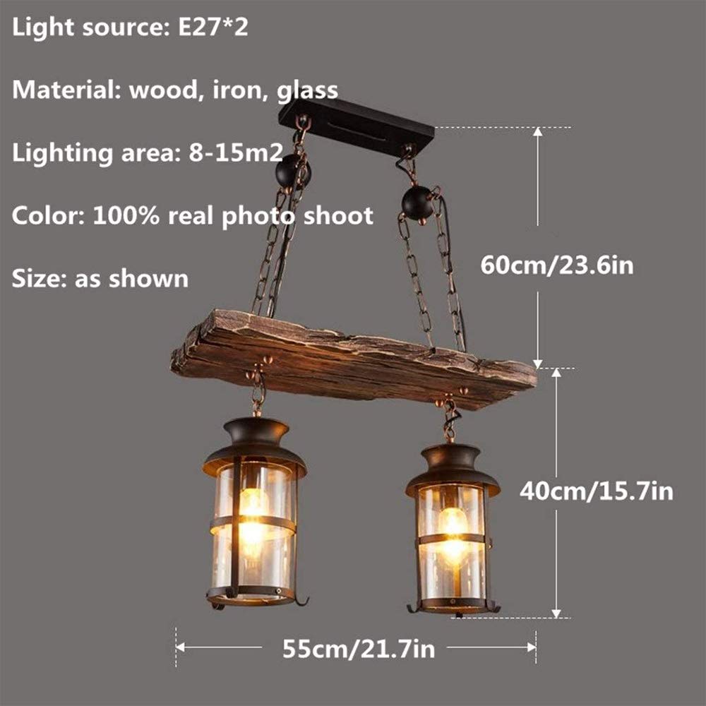 E27 Industrieller Retro Pendelleuchte Massivem Holz Esstisch Lamp Antike Getriebeleuchten Wohnzimmer Kronleuchter Höhenverstellbare Schlafzimmer Hängelampe Bar Dekoration Deckenleuchten (3 Flamme)
