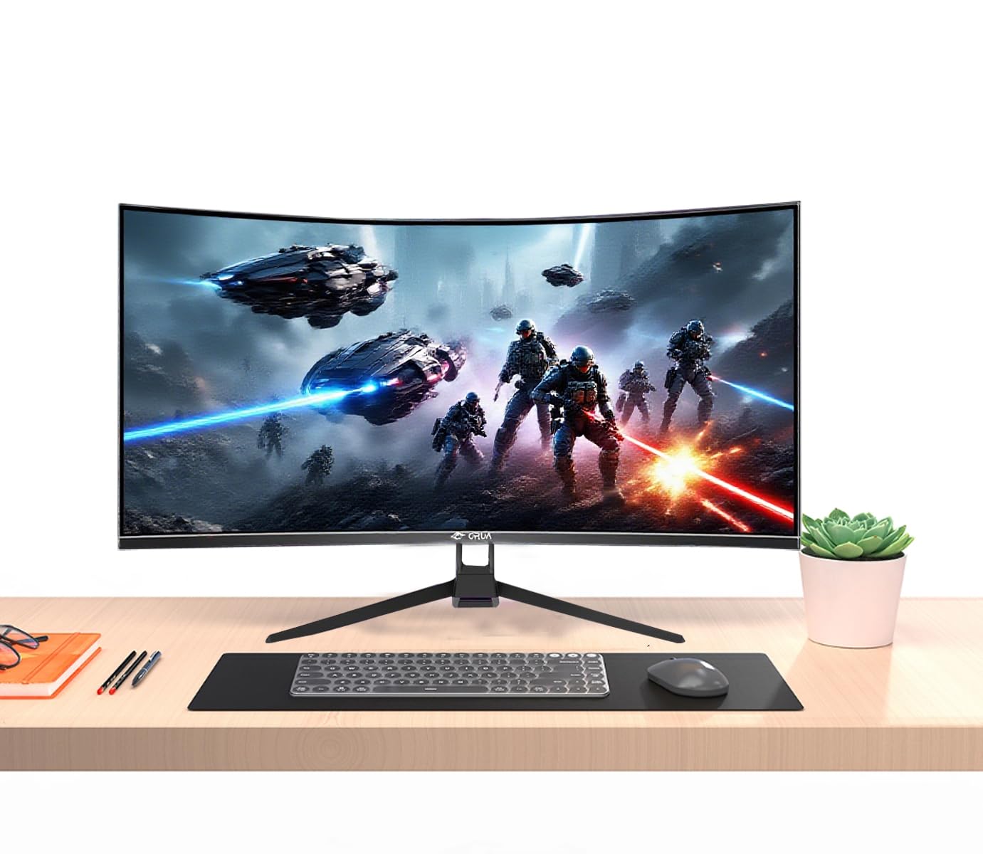 32 Zoll Curved Gaming Monitor, 1K Full HD 1080P (1920x1080), 240Hz, 1ms, 1500R, AdaptiveSync, DCI-P3 90%, SRGB100%, Eye Care