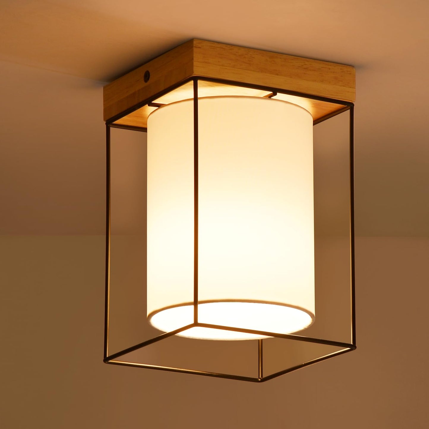 CBJKTX Ceiling Light Living Room Ceiling Light Glass - 4 Bulbs E27 Vintage Black Dining Room Lamp Industrial Style Metal Ceiling Retro Living Room Lamp for Bedroom Dining Room Kitchen (Light Bulb Not