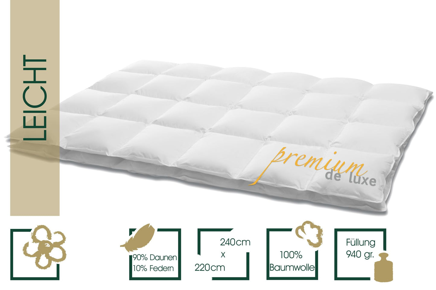 PREMIUM DE LUXE Down Duvet Summer, 135 x 200 cm