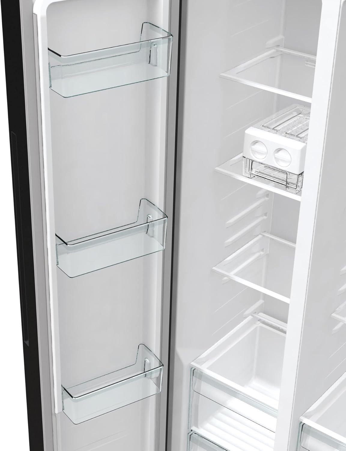 Gorenje NRR 9185 EABXLWD Side by Side Kühl-Gefrierkombination, Made in Europe, EEK E, NoFrostPlus, Inverter-Kompressor, Crisp Zone, ConvertActive Zone, FastFreeze, 178,6 cm, schwarz