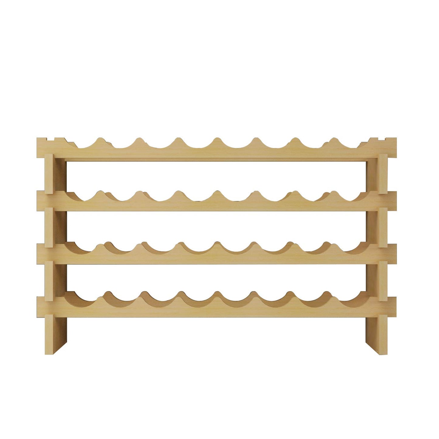 sogesfurniture Weinregal Flaschenregal mit 4 Ebenen für 32 Flaschen Wein Holzregal Weinhalter Weinständer Flaschenständer für Küche, Esszimmer, Bar, 90x30x54cm, BHEU-BY-WS4832M