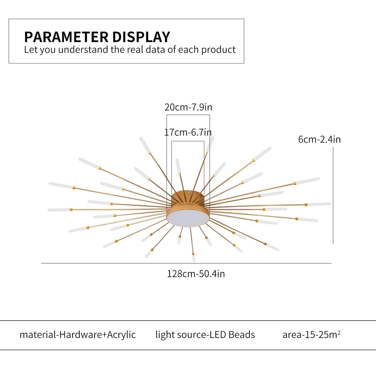 minifair Moderne LED-Deckenleuchte, 12 + 1 Köpfe, halbbündige Deckenleuchte, goldene Kronleuchter, Deckenbeleuchtung für Schlafzimmer, Wohnzimmer, Küche, Esszimmer, Restaurant