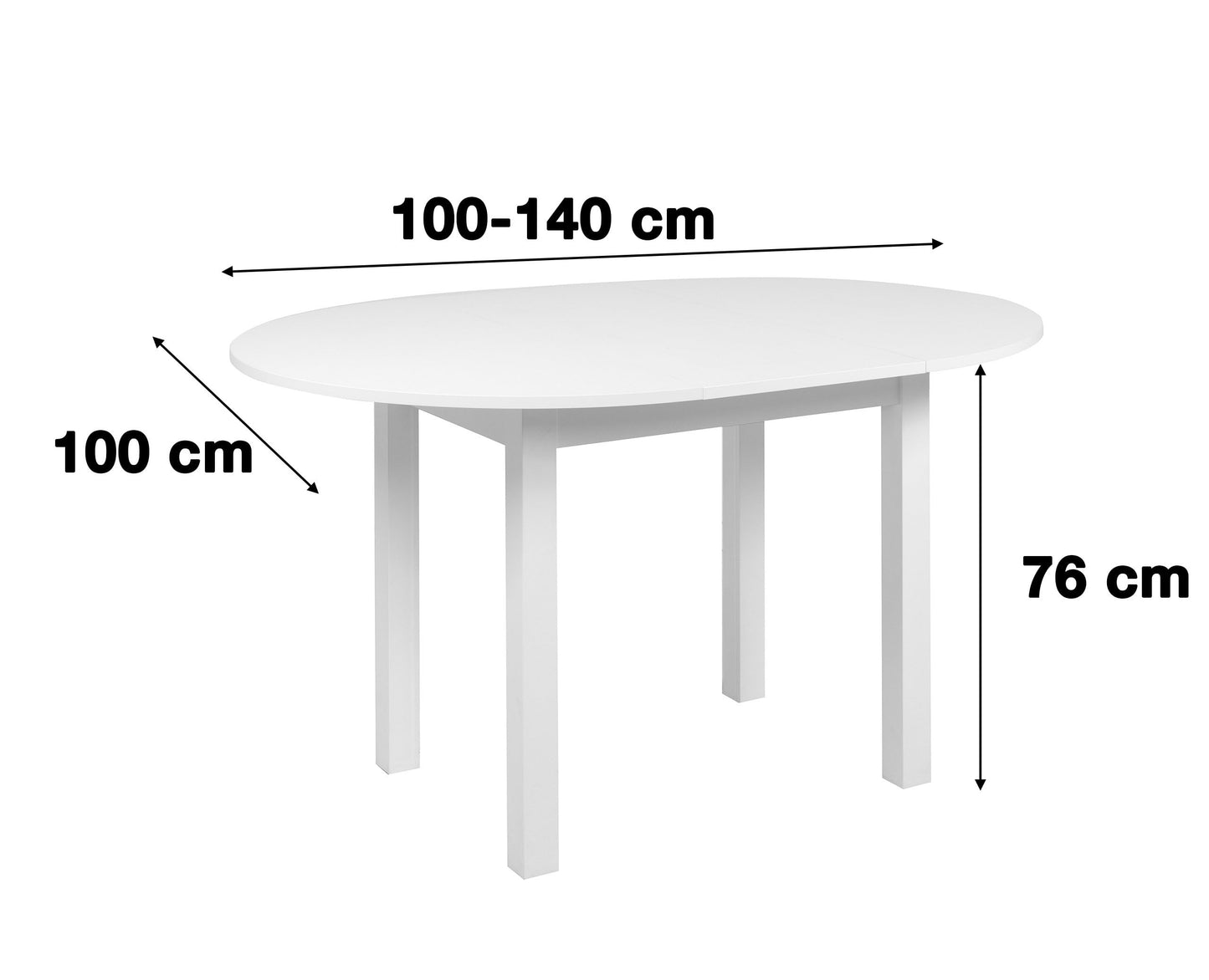 Newfurn Dining Table Wild Oak Dining Room Table Kitchen Table Dining Table II 120 x 76.5 x 70 cm (W x H x D) Extendible up to 160 cm including 40 cm Table Top Anthracite Kitchen Table Dining Table