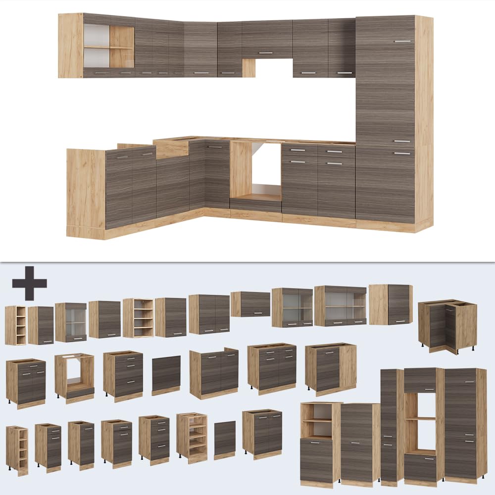 Vicco Goldkraft Kitchen Unit R-Line Corner 287 x 277 cm