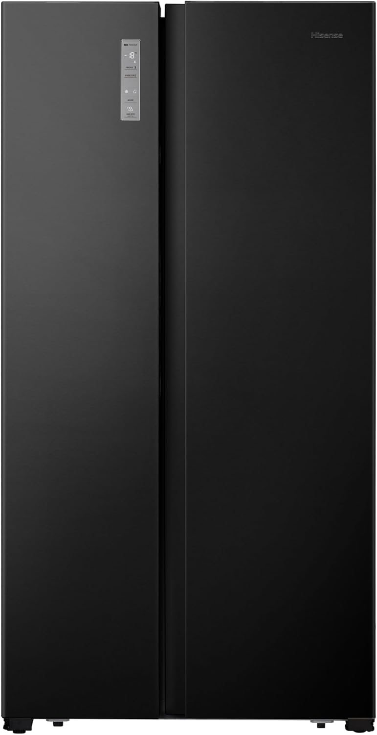 Hisense RS677N4AFC Side by Side Kühl – Gefrier - Kombination,179cm, 519 Liter Gesamtkapazität, EEK: C, LED Beleuchtung, Multi Air Flow, Inverter Kompressor, Touch Display, schwarz