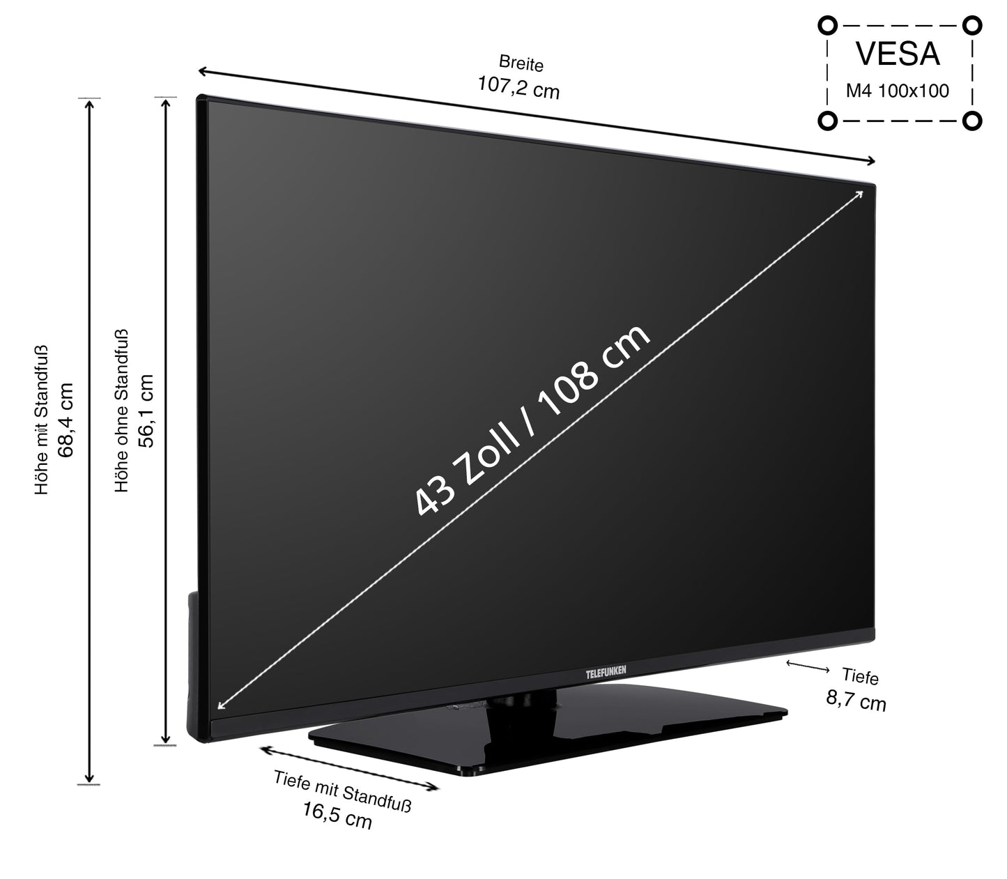 TELEFUNKEN QLED TV 32 Inch TV Full HD Android Smart TV (HDR, Triple Tuner, Bluetooth) QF32AN750S