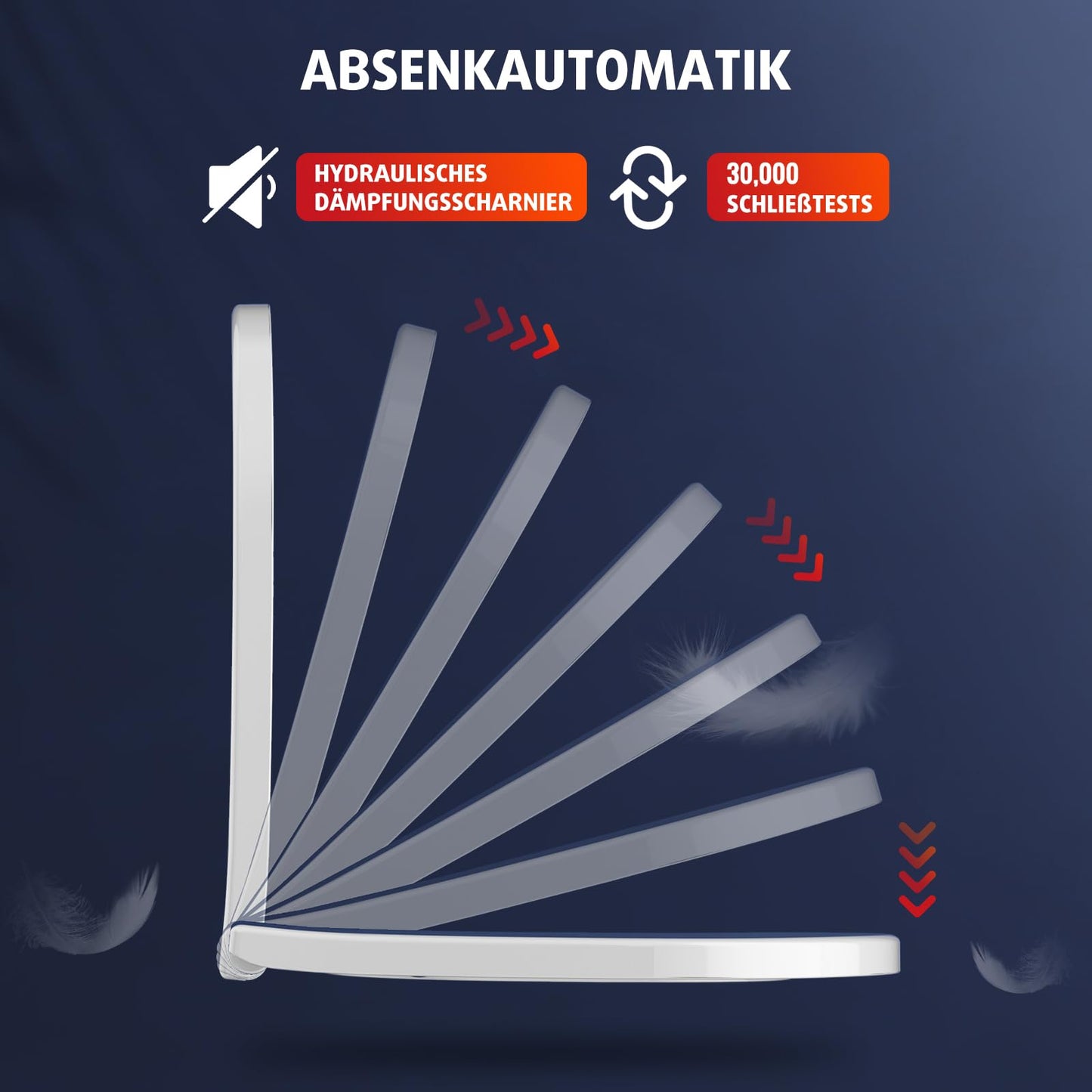 Rainsworth Spülrandlos Wand-WC Tiefspül Toilette - Hänge Toiletten mit effizienter Spültechnik, Kloschüssel inklusive WC-Sitz mit Absenkautomatik und Schnellspanner, Weiß, 48,5 cm lang