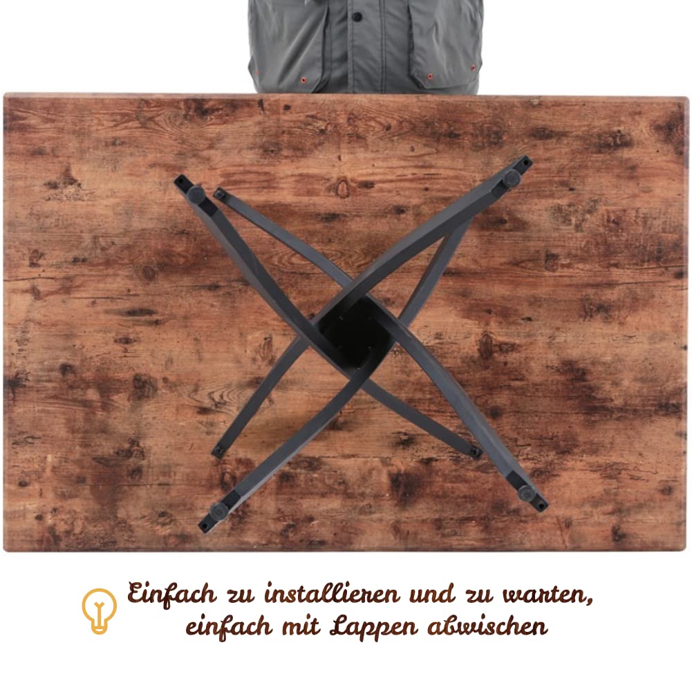 GOLDFAN Glas Esstisch Set 4 Stühle Rechteckiger Esstisch und Rückenlehne Esszimmerstuhl für Küche Wohnzimmer Büro, Grau