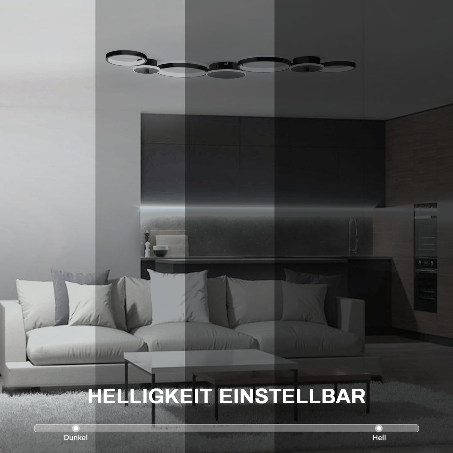 BAYHT Deckenleuchte LED Wohnzimmerlampe Weiße Runde LED Deckenlamp Dimmbar 62W 5300LM mit Fernbedienung 3000K-6500K Geeignet für Wohnzimmer, Deckenleuchte Schlafzimmer