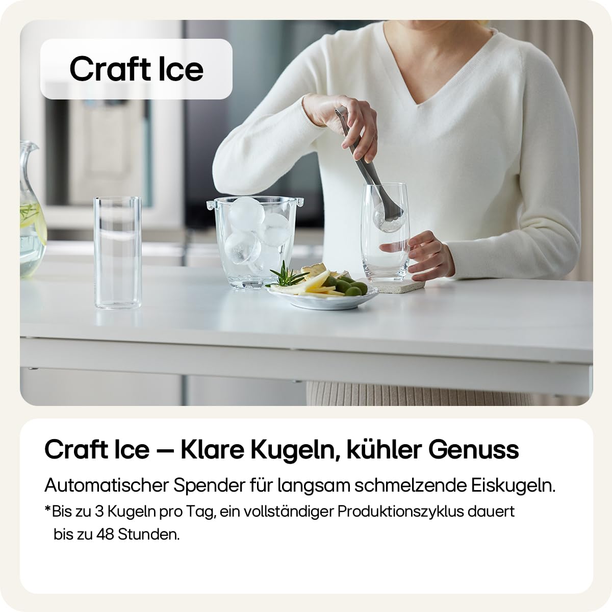 LG GSXE90MBDD Side by Side Kühlschrank mit InstaView Craft Ice | Door in Door | Crushed Ice -und Wasserspender EEK: Klasse D | 628 Liter Kapazität | Festwasseranschluss | Total No Frost