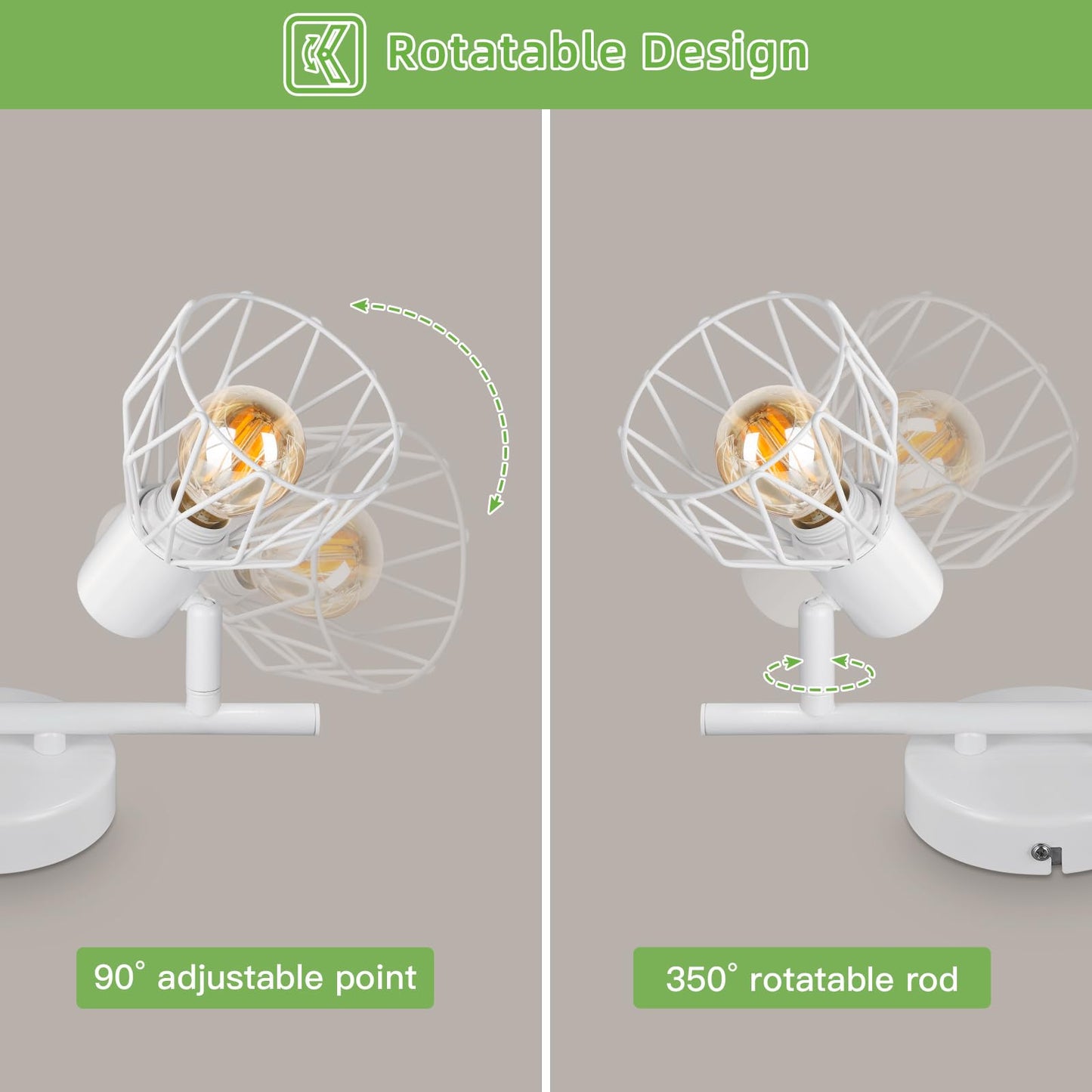 Kimjo Led Deckenstrahler 6 Flammig - Deckenleuchte Strahler E14 Schwenkbar - Deckenlampe Schwarz 6 Flammig Lampe Wohnzimmer - Deckenlampe LED Deckenleuchte Küche Deckenspot Ohne Leuchtmittel