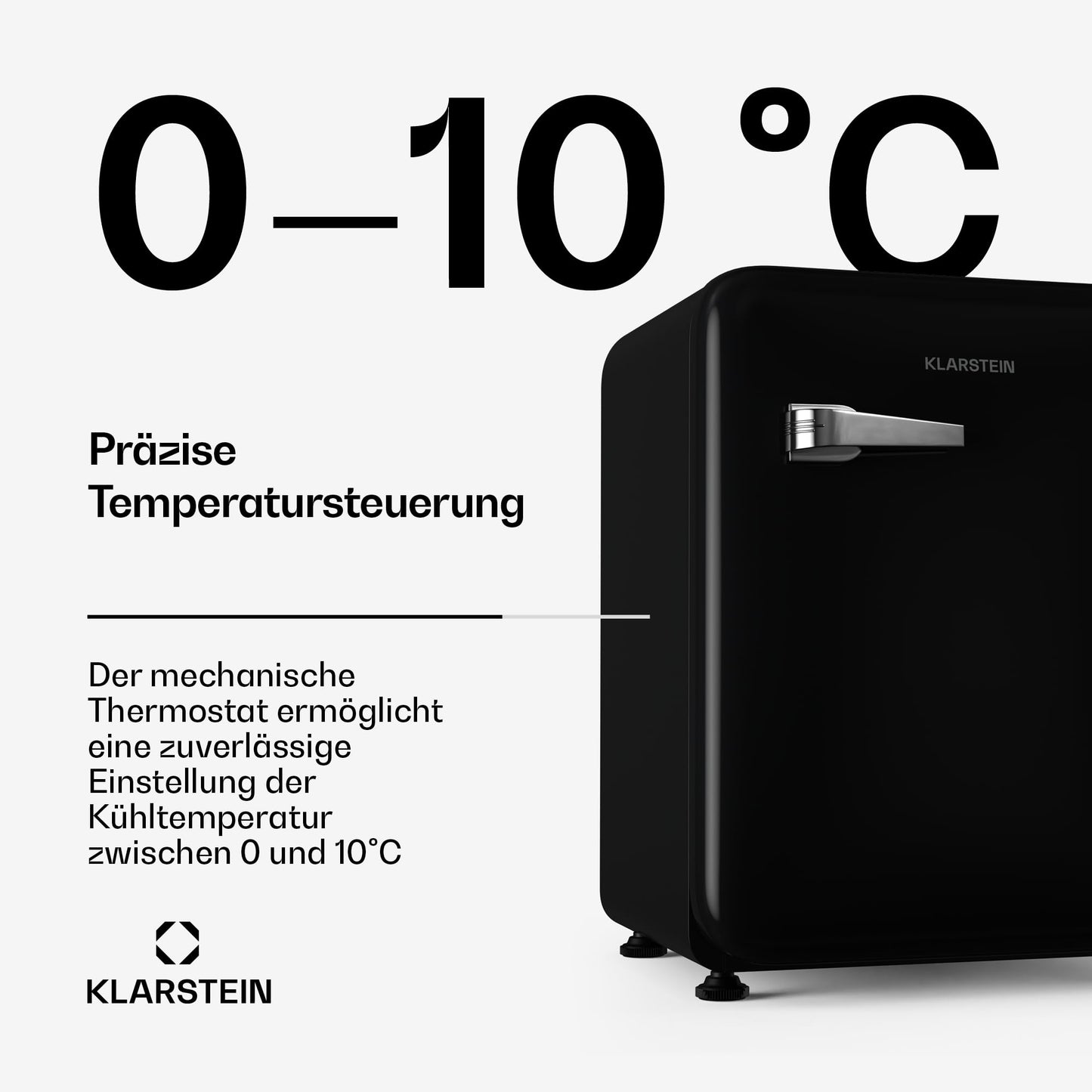 Klarstein Kühlschrank, Mini-Kühlschrank für Getränke, Kühlschrank Klein, Kleiner Kühlschrank Lautlos, Skincare Fridge, Vintage Design, Camping Kühlschrank, Minikühlschrank für Zimmer, 0-10°C, 70 L