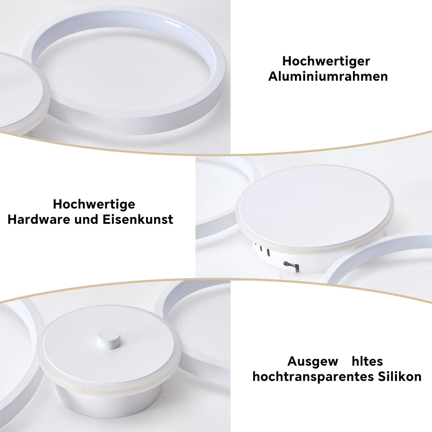 BAYHT Deckenleuchte LED Wohnzimmerlampe Weiße Runde LED Deckenlamp Dimmbar 62W 5300LM mit Fernbedienung 3000K-6500K Geeignet für Wohnzimmer, Deckenleuchte Schlafzimmer