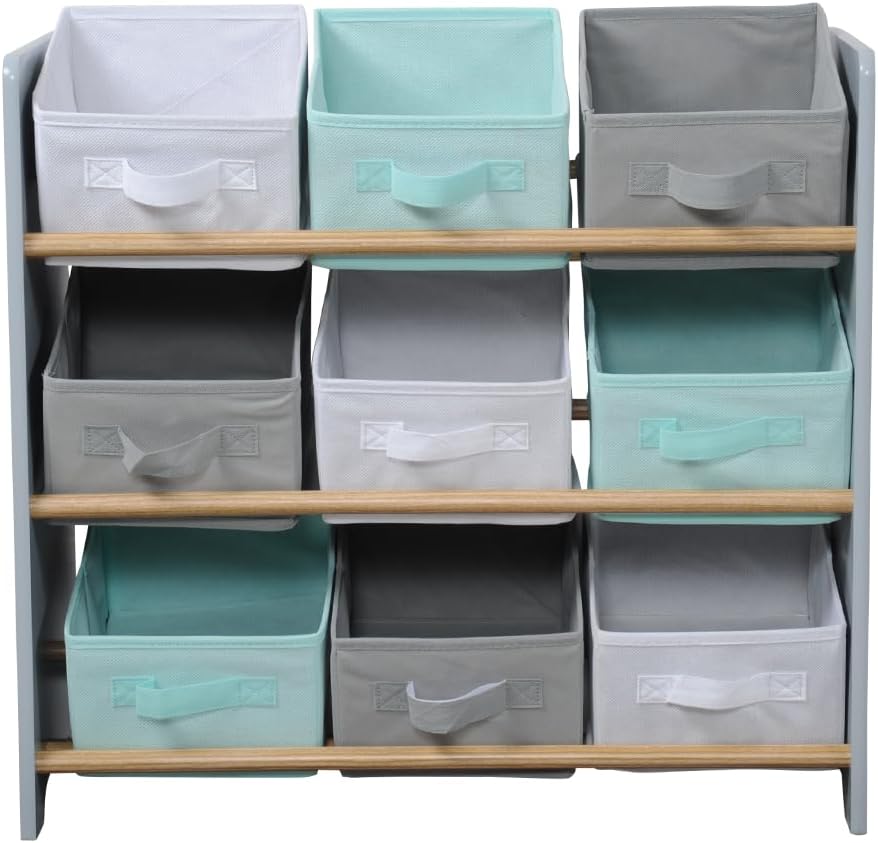 Kesper | Aufbewahrungsregal, Material: Faserplatte, Maße: 65 x 30 x 60 cm, Farbe: Weiß/Mint/Grau | 17706 13