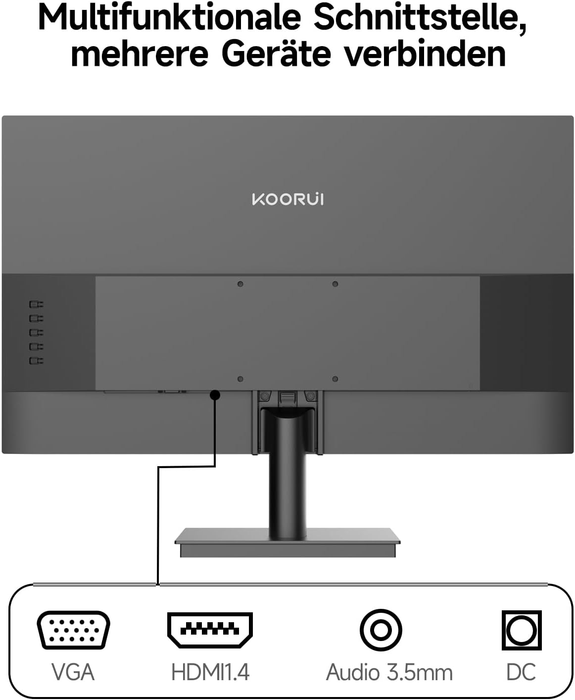 KOORUI E2411F 23.8 Inch Screen, Full HD Monitor 1920 x 1080, 100 Hz PC Monitor, IPS Eye Care, HDMI & VGA, VESA 100 x 100 mm