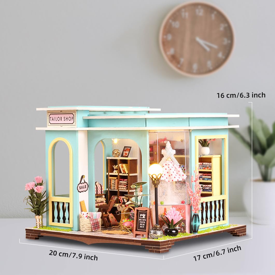 UINOFER DIY Greenhouse Wood, Miniature Garden House Building with Furniture, Creative Construction Kit Adults, Model Kit for Adults and Children - Hanging Garden