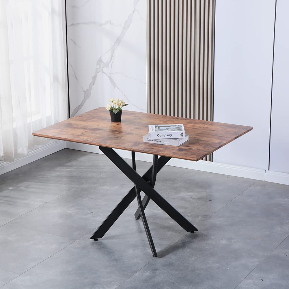 GOLDFAN Glas Esstisch Set 4 Stühle Rechteckiger Esstisch und Rückenlehne Esszimmerstuhl für Küche Wohnzimmer Büro, Grau
