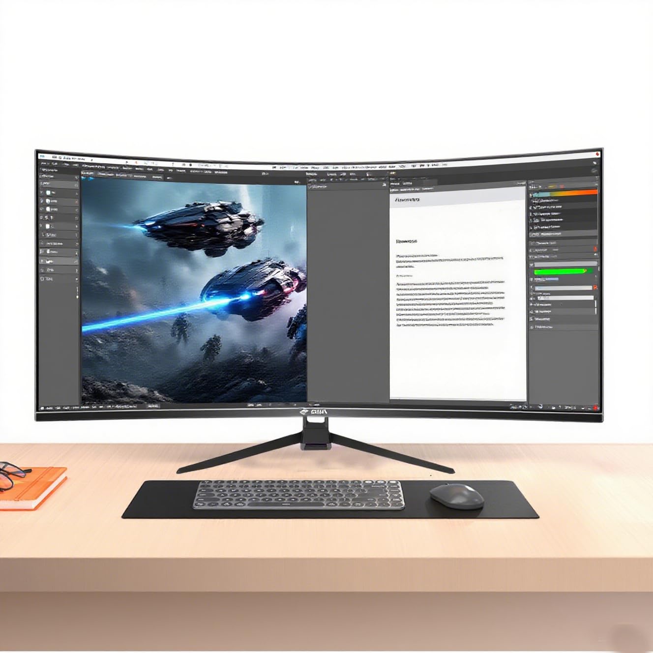 27 Inch Curved Monitor with 1920 * 1080P|100Hz/120Hz/144Hz Computer Monitor 27 inch with HDMI *1,VGA*1 and Tilt Adjustable,VESA Compatible Eye Care PC Office Monitor for Working and Gaming