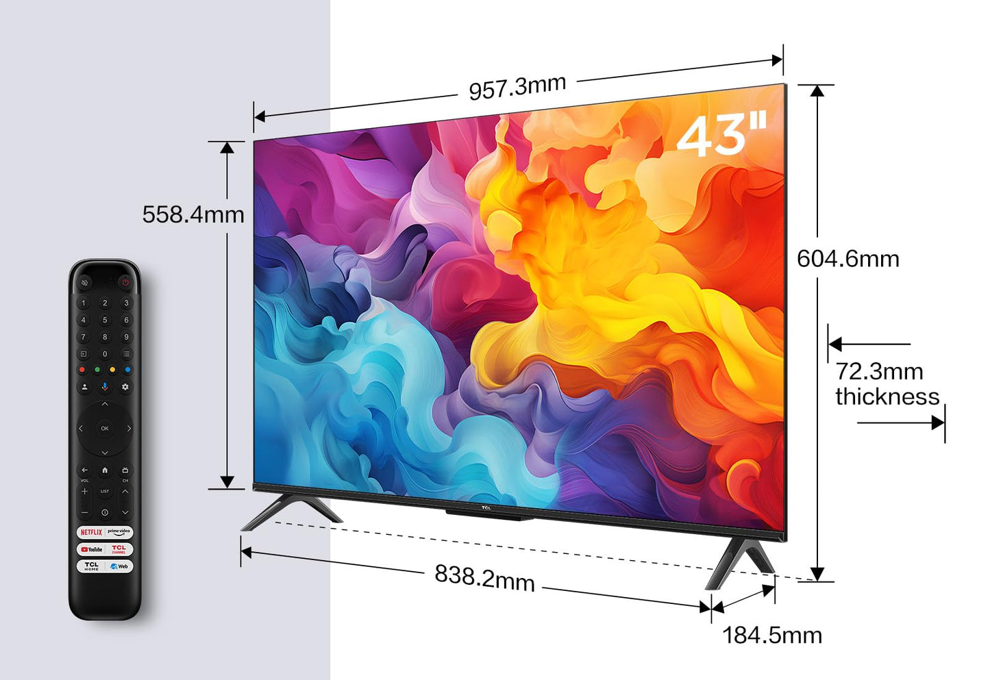 TCL 50V6C 50 Zoll Direct LED TV, 4K HDR Fernseher, Smart TV mithilfe von Google TV (Dolby Audio, Motion Clarity, Kompatibel mit Google Assistant & Alexa)