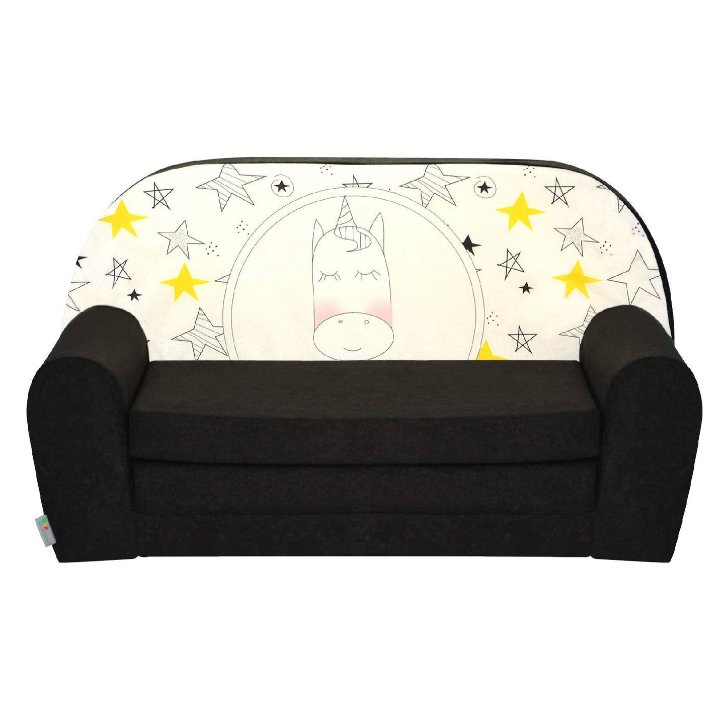 FORTISLINE Children's Sofa Mini Foldable 40 x 78 x 45 cm - Children's Sofa for Children 2-in-1 - Children's Couch Foldable - Foam Sofa Bed - Removable Cover - Many Designs