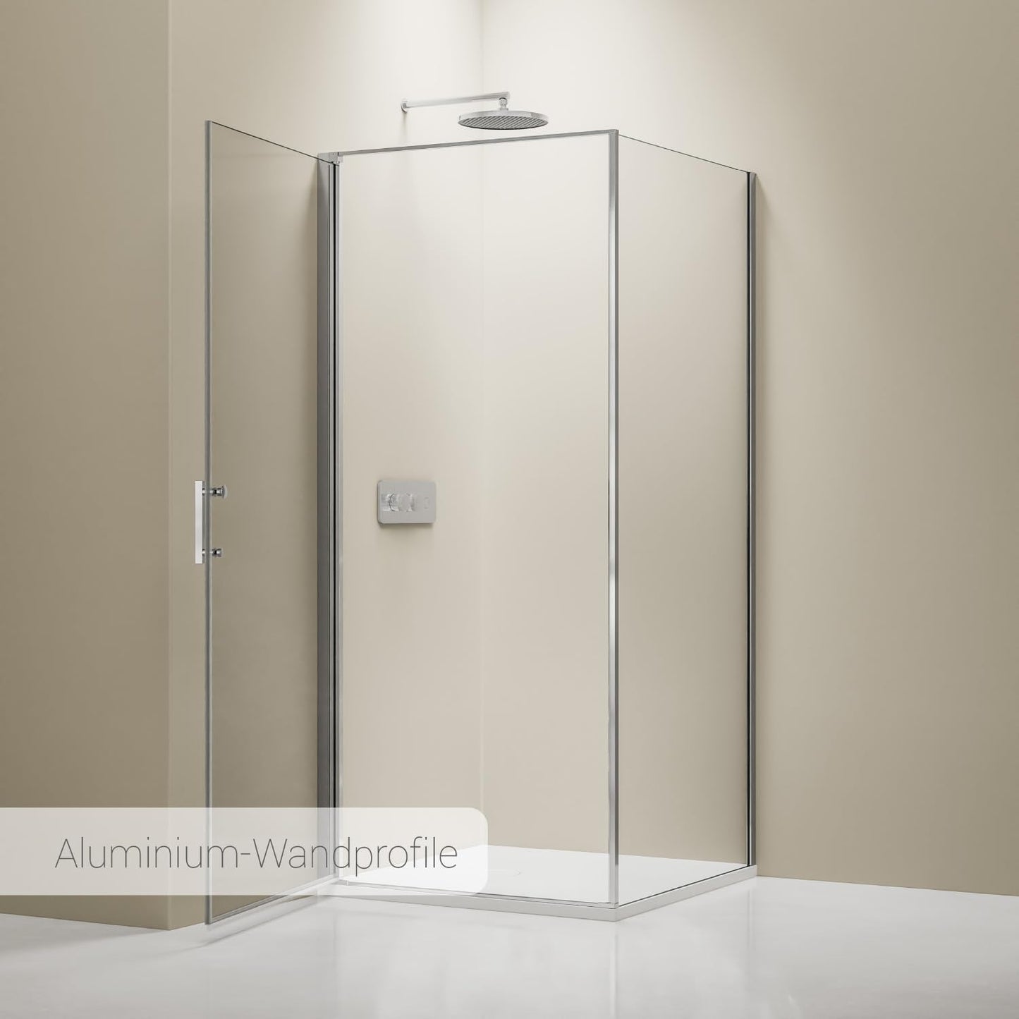 BERNSTEIN Shower Cubicle 90 x 90 Shower with Swing Door and Lift/Lower Mechanism Corner Shower 8 mm ESG Safety Glass with Nano Coating Corner Shower Cubicle with Stainless Steel Door Handle