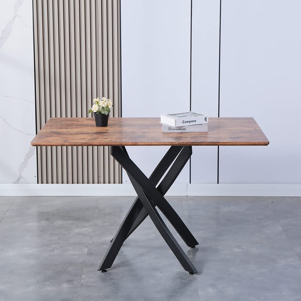 GOLDFAN Glas Esstisch Set 4 Stühle Rechteckiger Esstisch und Rückenlehne Esszimmerstuhl für Küche Wohnzimmer Büro, Grau
