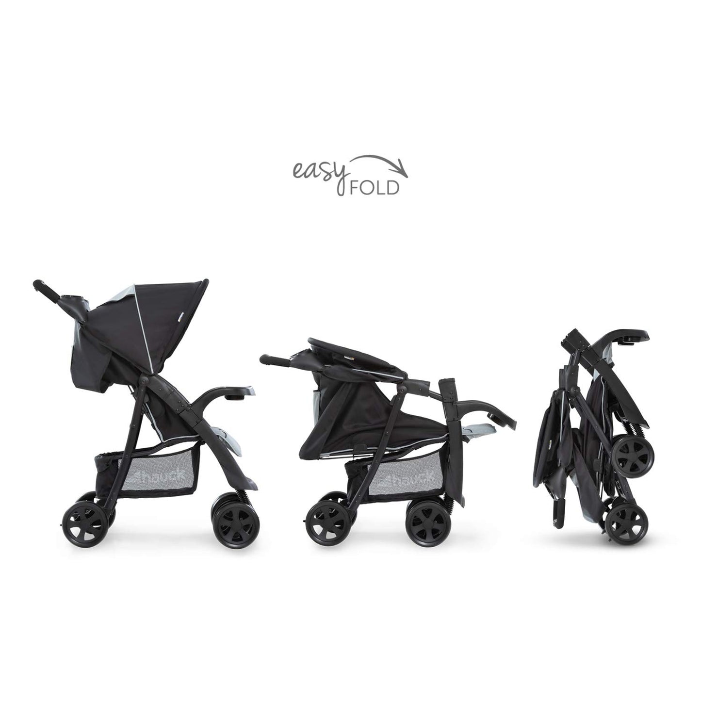 Hauck Buggy Shopper Neo II / with reclining function, small foldable / for children from birth up to 15 kg, Caviar Silver (Silver)