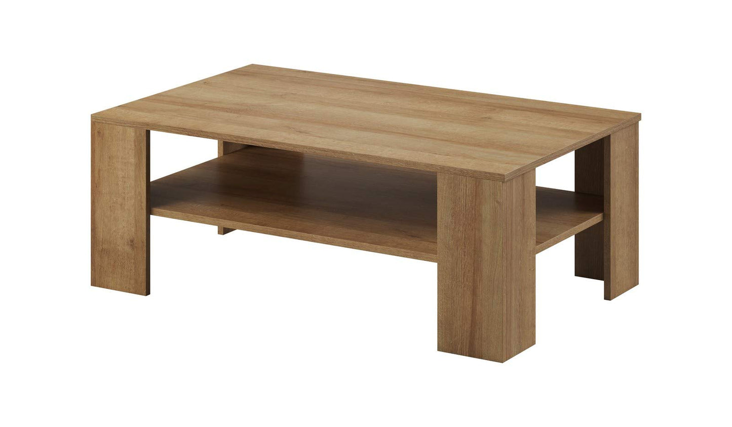 Furniture24 Wohnzimmer Set Wohnwand Sky Tv Schrank Vitrine Hängeregal Kommode Sideboard Couchtisch (Riviera Eiche)