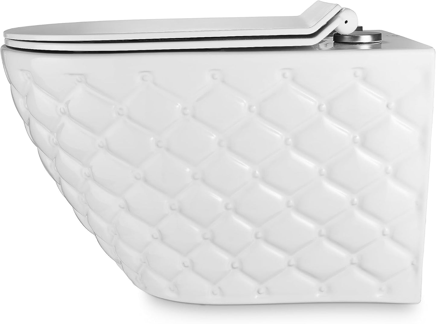 RD Luxury Spülrandloses Wand-WC Weiß – Hänge-Toilette aus Keramik mit Softclose WC-Sitz Absenkautomatik, Schallschutz & Komplettset