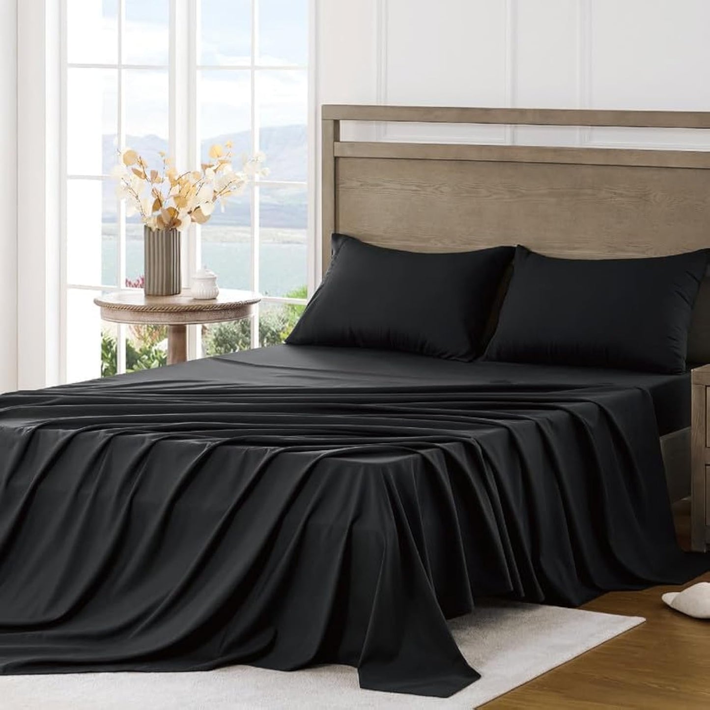 FreshCulture Queen Sheet Set - Ultra Soft Sheets for Queen Size Bed - Brushed Microfiber - Deep Pockets - Easy Care - Cooling & Breathable Sheets - 4 Pieces Hotel Luxury Queen Bed Sheets (White)