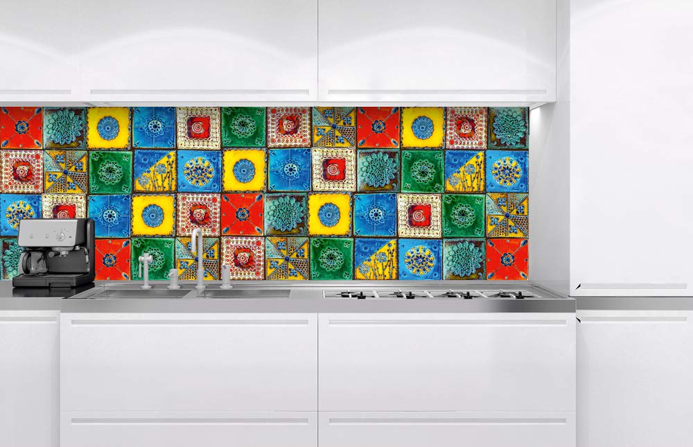 Küchenrückwand Folie selbstklebend HOLZLATTEN | Klebefolie - Dekofolie - Spritzschutz für Küche | Made in EU - 260 cm x 60 cm