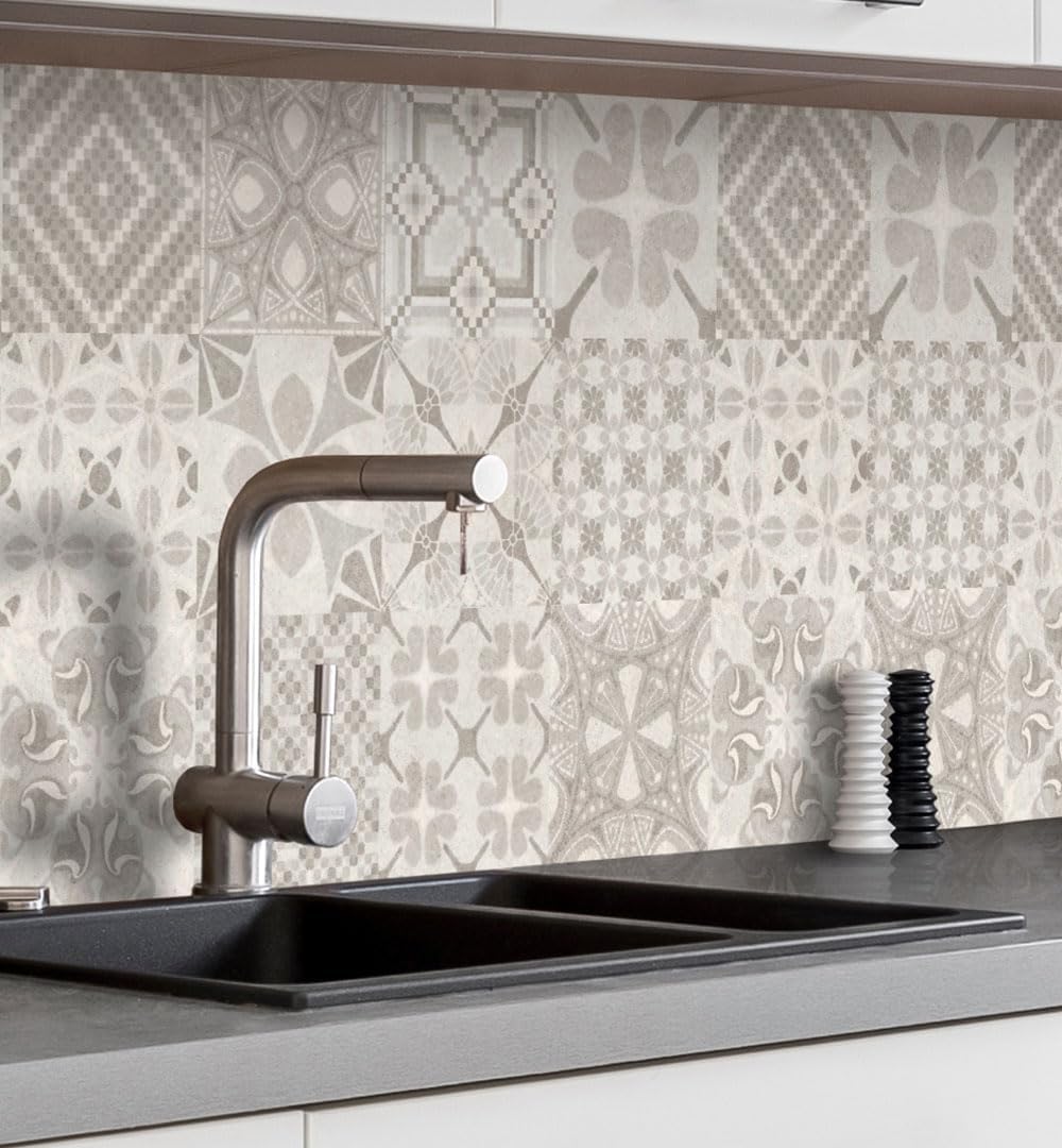 MyMaxxi Self-Adhesive Kitchen Splashback Film, Easy No-Drill Application, 0.4 mm Reinforced, Kitchen Splash Guard Adhesive Film, Wall Decoration, 220 x 60 cm (Height), Matte Finish, Natural Meadow,