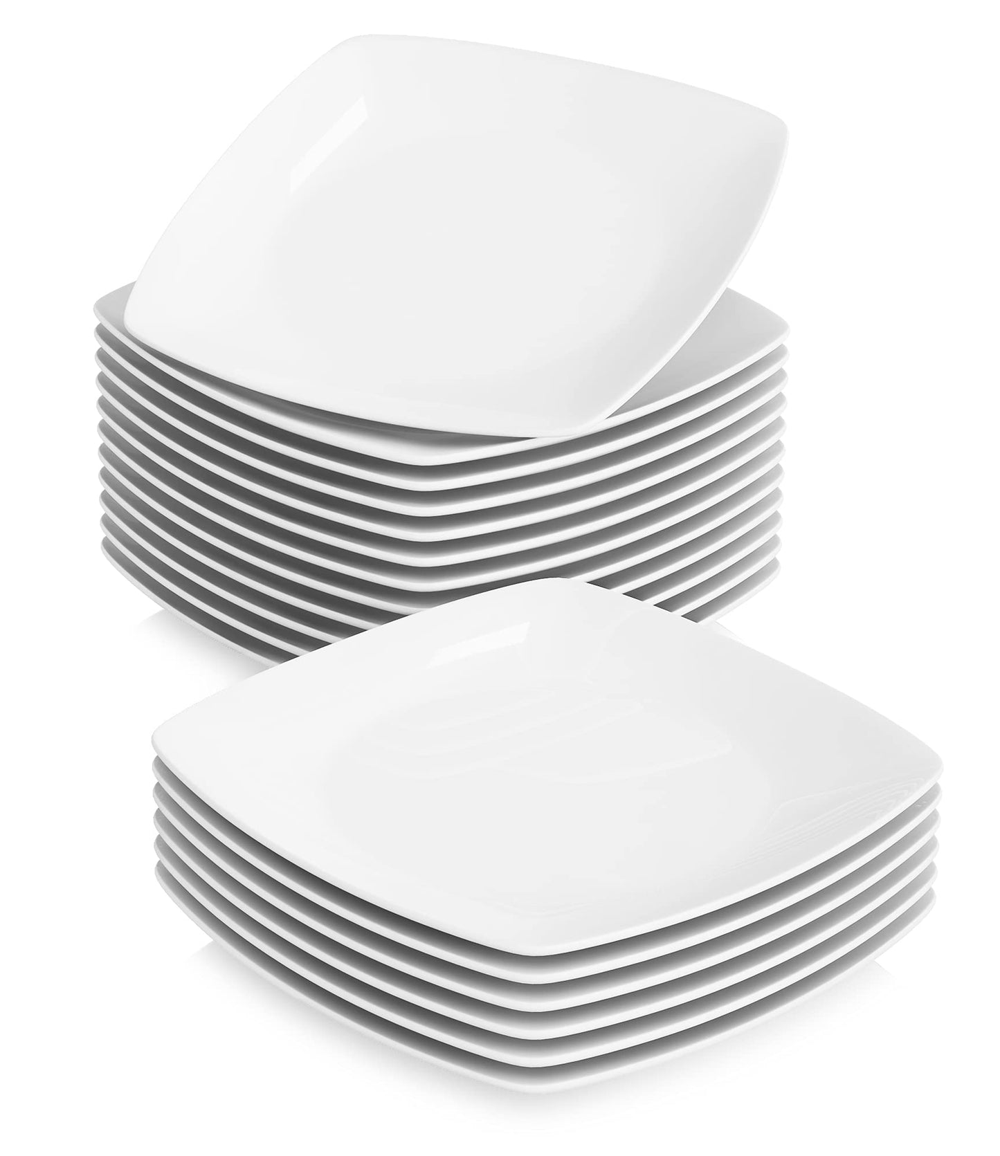 MALACASA, Serie Julia, Geschirrset 12 Personen, 60 Teilig Porzellan Geschirr Set,Kombiservice Tafelservice mit Speiseteller, Dessertteller, Suppenteller, Kaffeetassen, Untertassen je 12 Stück