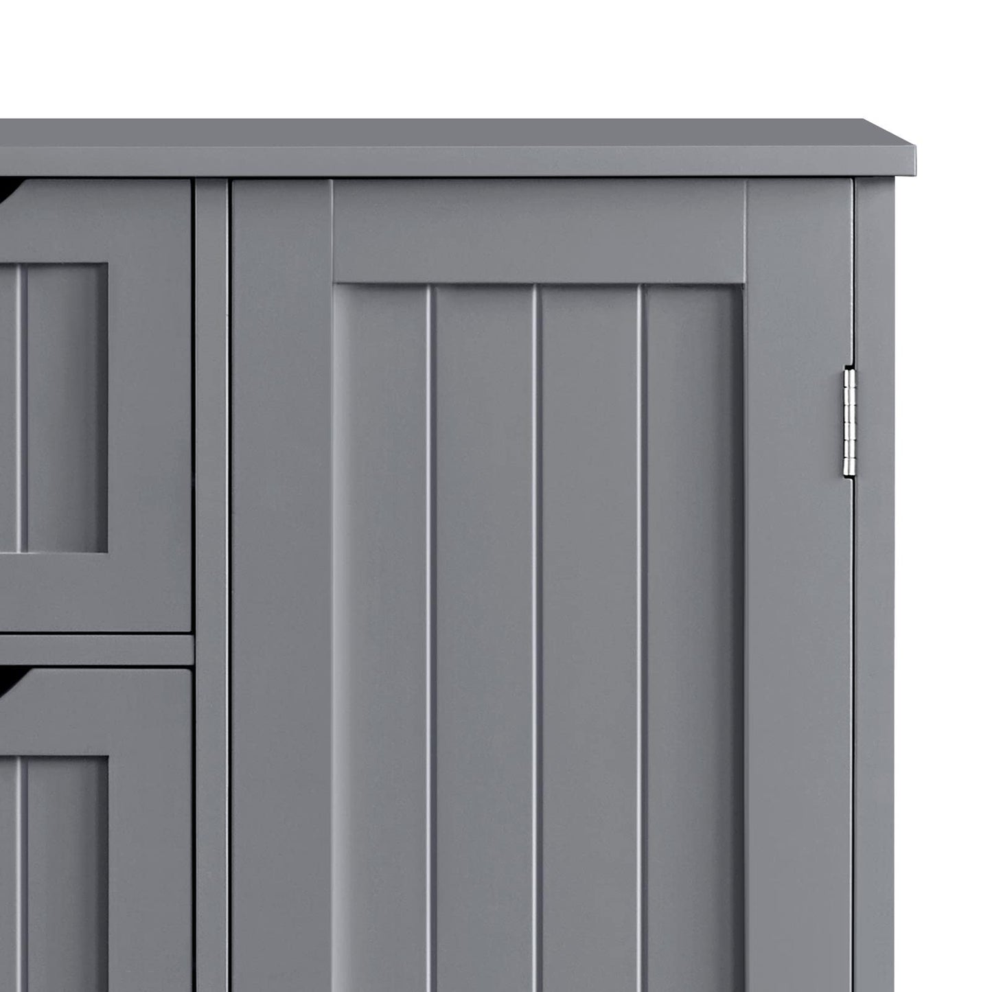 Yaheetech Bathroom Cabinet Floor Cabinet with 4 Drawers and 2 Doors Bathroom Cabinet Floor Cabinet with Height-Adjustable Shelf for Bathroom Living Room Hallway Kitchen White