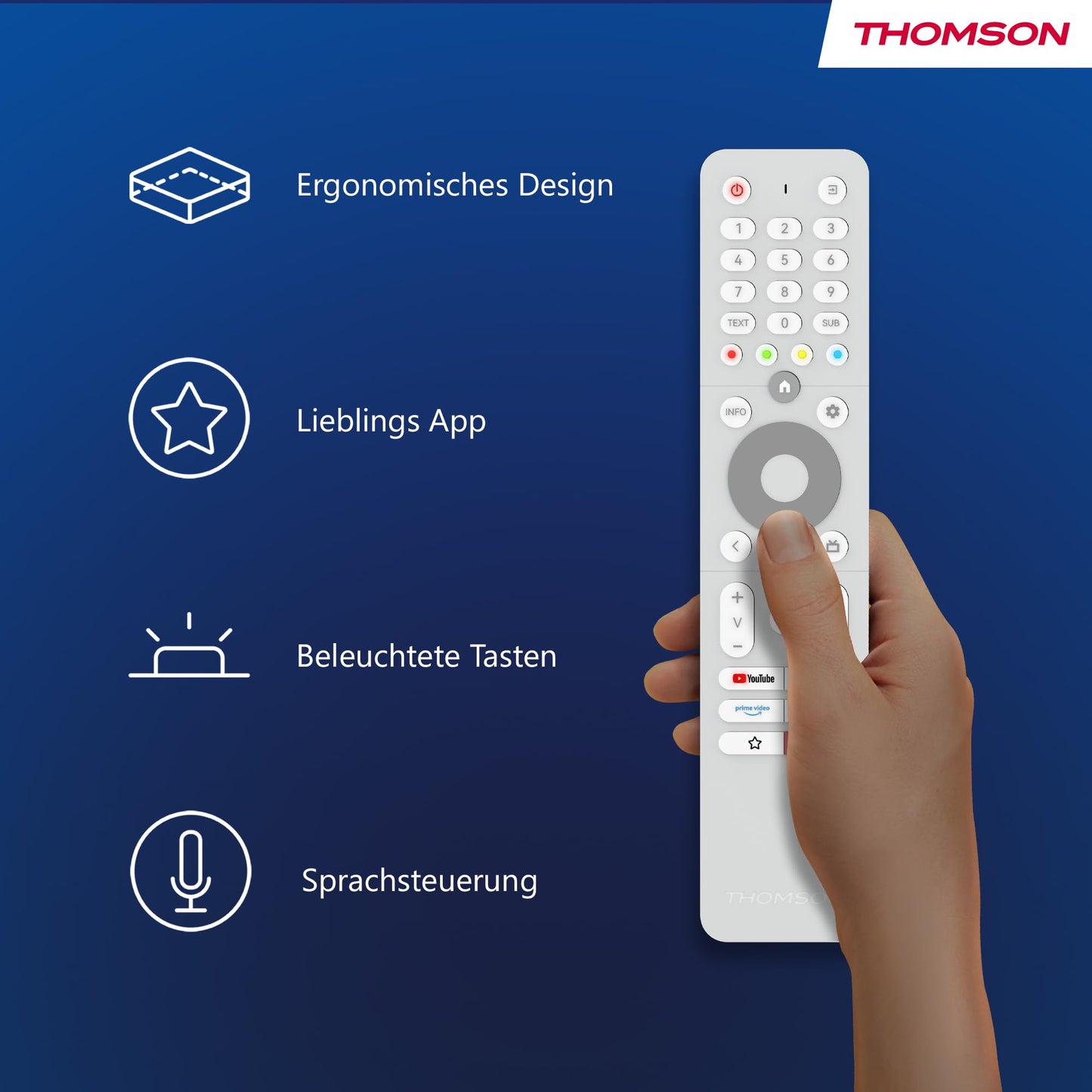 Thomson 43 Zoll (109 cm) 4K Ultra HD Weiß Smart Android TV, Google Assistant, Wi-Fi, Dolby Digital, Bluetooth, Triple-Tuner (Kabel,Satellit,Antenne), HDMI, CI+, A+ Panel – 43UA5S13W