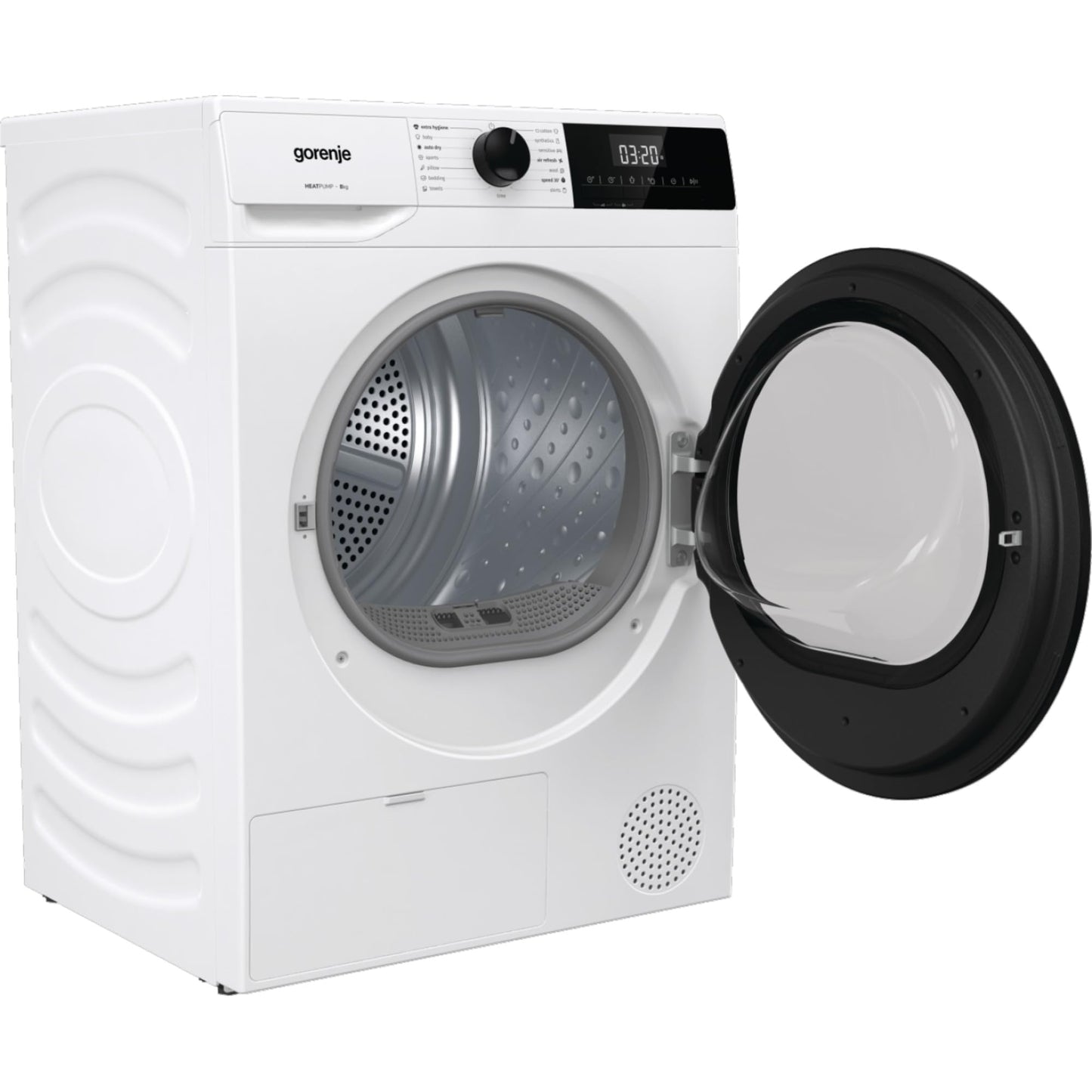 Gorenje DPNE82/GN Trockner/Kondensation mit Wärmepumpe / 8kg / 16 Programme/WIFI/Made in Europe/WaveActive Trommel/TwinAir/Feuchtesensor/Naturedry/LED Display/EEK: A++