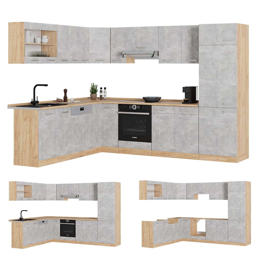 Vicco Goldkraft Kitchen Unit R-Line Corner 287 x 277 cm