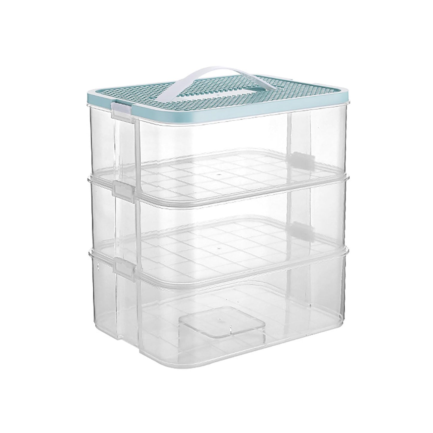 Kinder Aufbewahrungsbox mit Deckel Bausteine Boxen Aufbewahrung Spielzeugkiste Kinderzimmer Kinderbox 3 Stufen Stapelboxen Staubox Ordnungsboxen Transparent Organizer Box Trennbare Kunststoffbox