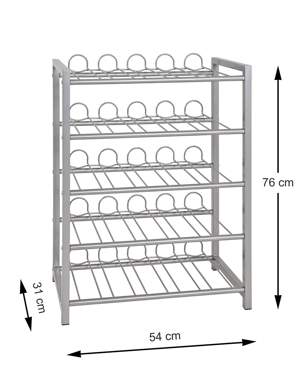 HAKU Furniture Bottle Rack, 72 x 34 x 22 cm, Aluminium