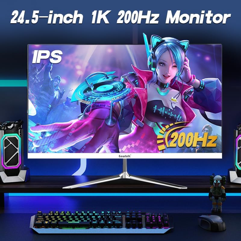 Gawfolk 32 Zoll Curved Gaming Monitor 180HZ / 165Hz / 144hz PC Bildschirm Full HD 1080P, Rahmenloses 1800R Gebogenes Computerbildschirm mit FreeSync und Eye Care Technologie, unterstützt VESA