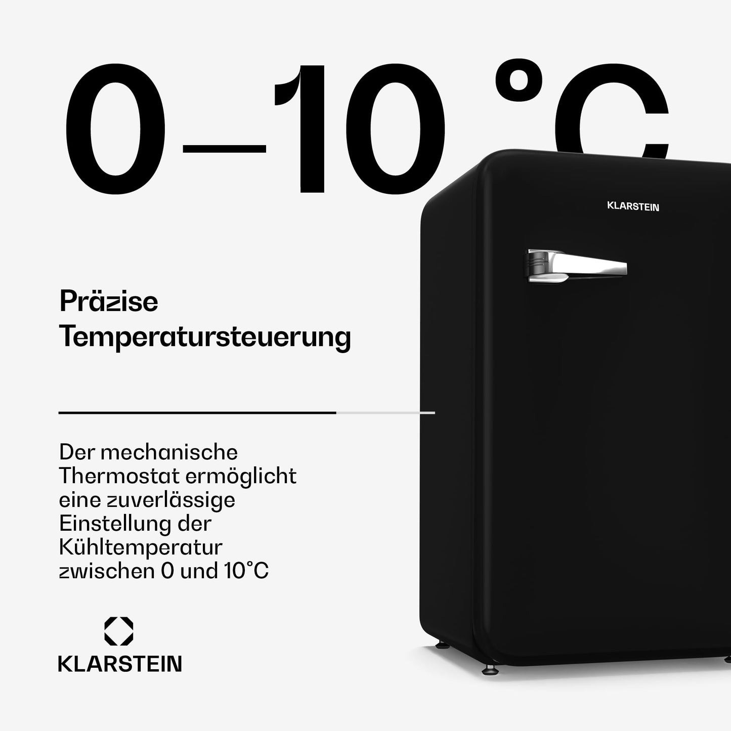 Klarstein Kühlschrank, Mini-Kühlschrank für Getränke, Kühlschrank Klein, Kleiner Kühlschrank Lautlos, Skincare Fridge, Vintage Design, Camping Kühlschrank, Minikühlschrank für Zimmer, 0-10°C, 70 L