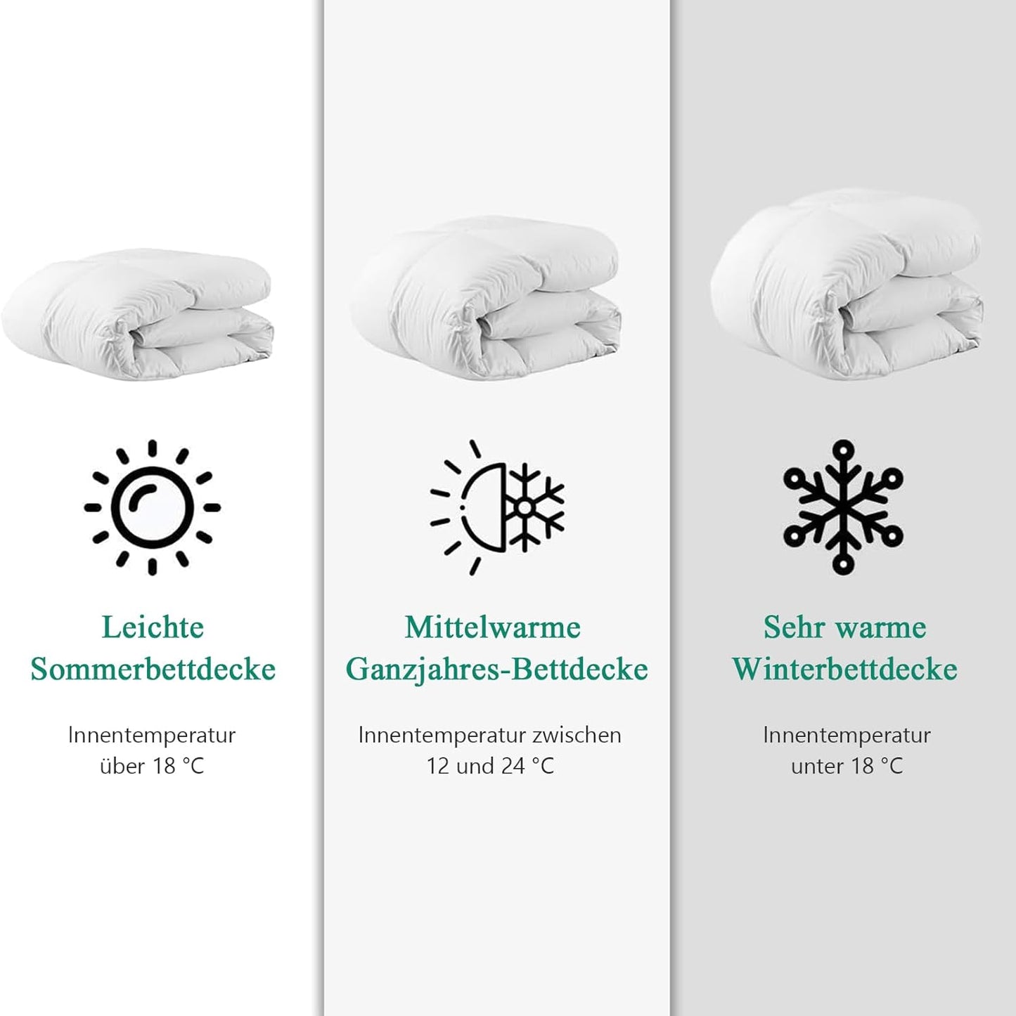 APSMILE Lightweight Down Duvet 155 x 220 cm, Thin Goose Down Duvet for Summer Duvet, Organic Cotton, 510 g, Cooling Duvet for Warm Weather/Hot Sleepers (155 x 220 cm, White)