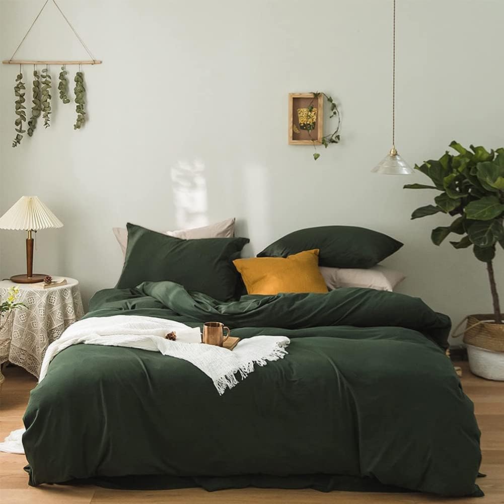 Soifox Bed Linen Set, Grey Anthracite, Microfibre, Non-Iron and Wrinkle-Free Duvet Cover 200 x 200 cm with Set of 2 Pillowcases 80 x 80 cm, Bed Linen with Zip