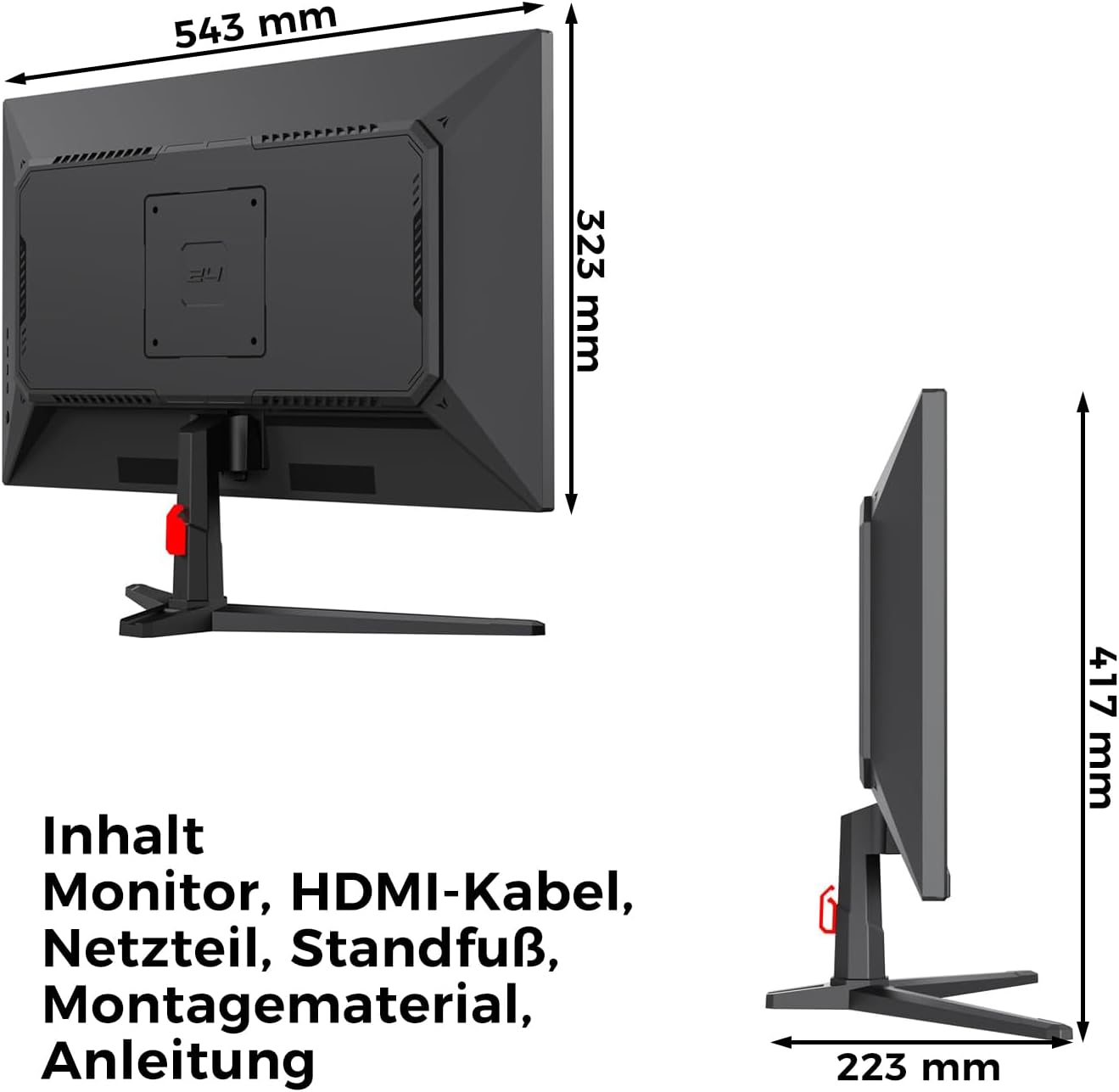 LC-POWER FHD Curved Monitor 32 Zoll, 165 Hz, 1920x1080, 1ms, 1500R und Freesync mit G-Sync-Kompatibilit, HDMI & DP, VESA, LC-M32-FHD-165-C-A