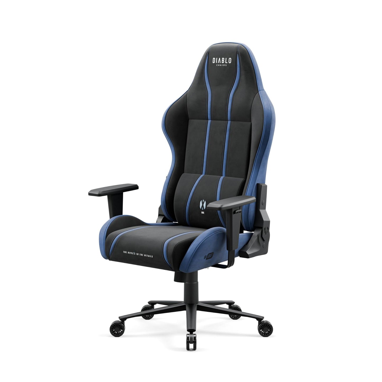 Diablo X-One 2.0 Gaming Stuhl Gamer Chair Bürostuhl Schreibtischstuhl Verstellbare Armlehnen Ergonomisches Design Nacken/-Lendenkissen Wippfunktion Aqua Blue Normal (L)