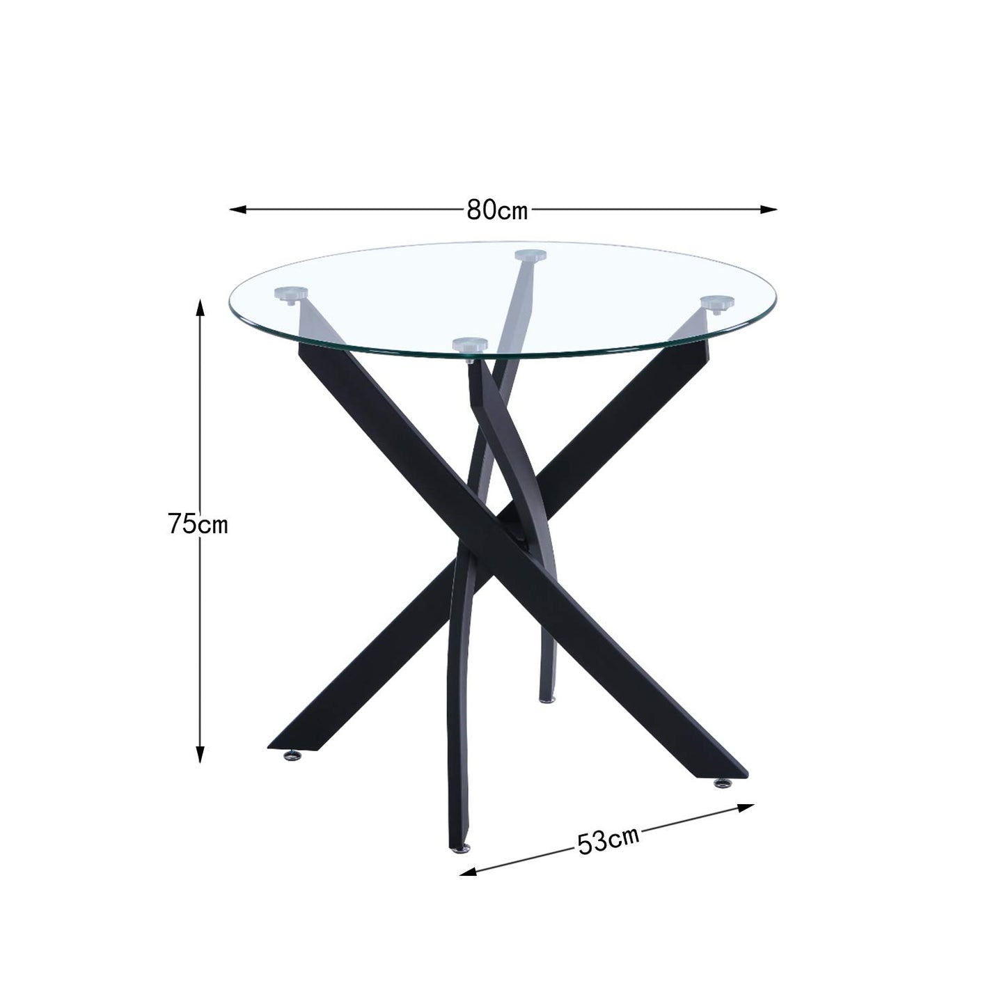 GOLDFAN Dining Table with 4 Chairs Dining Table Round Glass Kitchen Table Dining Room Chair Velvet 80 cm Green